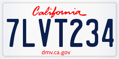 CA license plate 7LVT234
