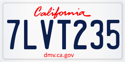 CA license plate 7LVT235