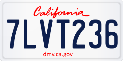 CA license plate 7LVT236