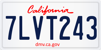 CA license plate 7LVT243