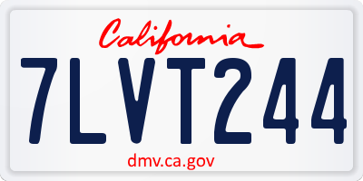 CA license plate 7LVT244