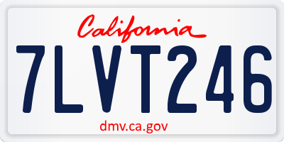 CA license plate 7LVT246