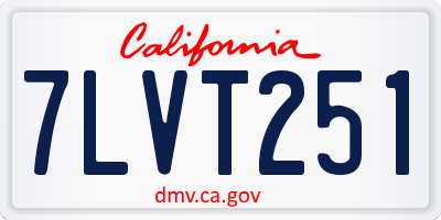 CA license plate 7LVT251