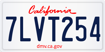 CA license plate 7LVT254