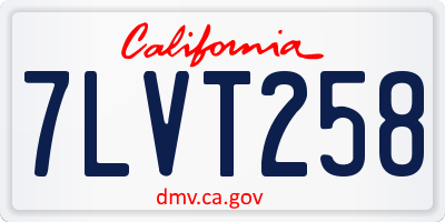 CA license plate 7LVT258