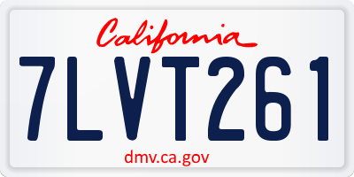 CA license plate 7LVT261