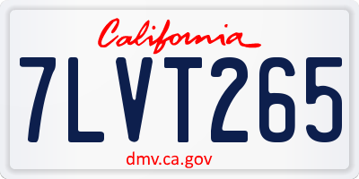 CA license plate 7LVT265