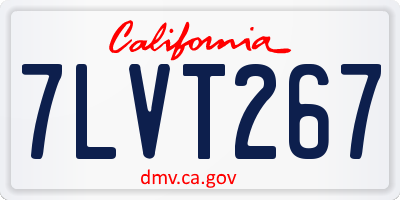 CA license plate 7LVT267
