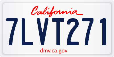 CA license plate 7LVT271