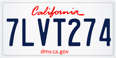 CA license plate 7LVT274