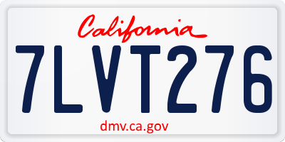 CA license plate 7LVT276