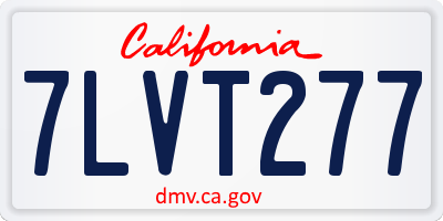 CA license plate 7LVT277