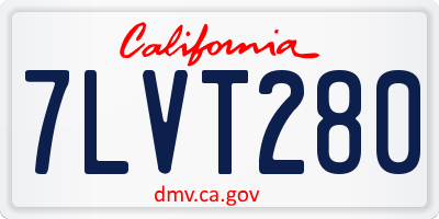 CA license plate 7LVT280
