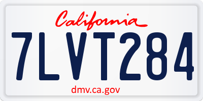 CA license plate 7LVT284