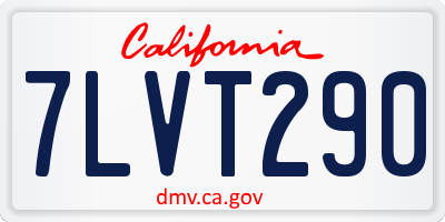 CA license plate 7LVT290