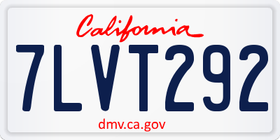 CA license plate 7LVT292