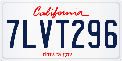 CA license plate 7LVT296