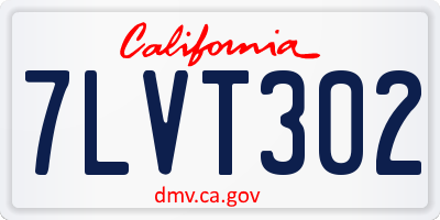 CA license plate 7LVT302