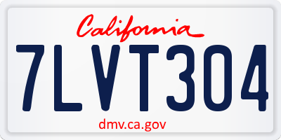 CA license plate 7LVT304