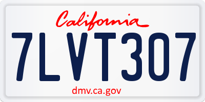 CA license plate 7LVT307