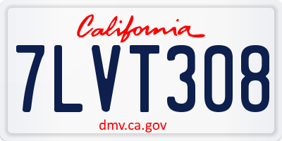 CA license plate 7LVT308