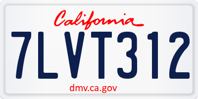 CA license plate 7LVT312