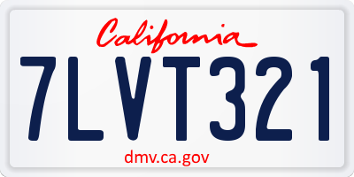 CA license plate 7LVT321