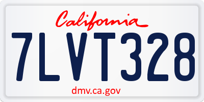 CA license plate 7LVT328