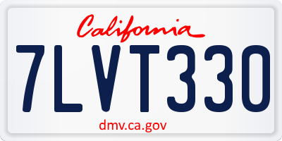 CA license plate 7LVT330