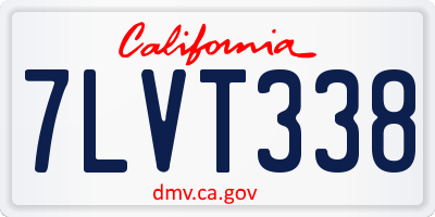 CA license plate 7LVT338