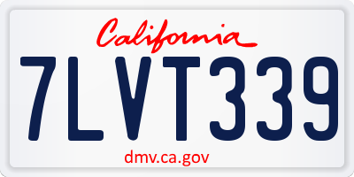 CA license plate 7LVT339
