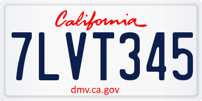 CA license plate 7LVT345