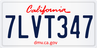 CA license plate 7LVT347