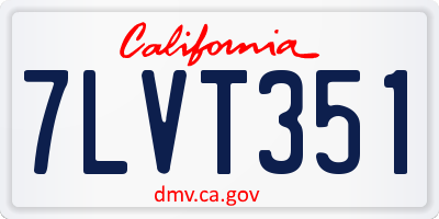 CA license plate 7LVT351