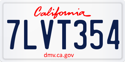 CA license plate 7LVT354