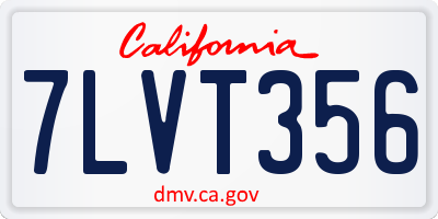 CA license plate 7LVT356