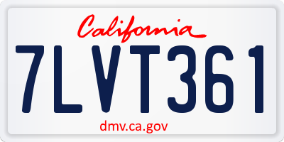 CA license plate 7LVT361