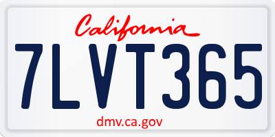 CA license plate 7LVT365