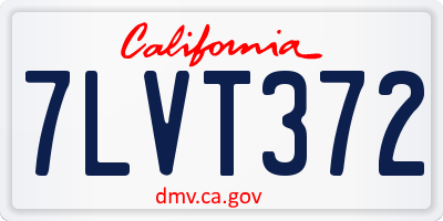 CA license plate 7LVT372