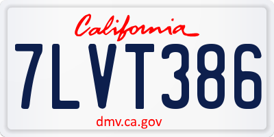 CA license plate 7LVT386