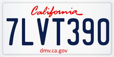 CA license plate 7LVT390