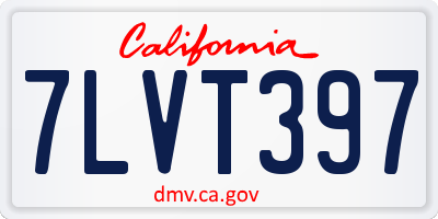 CA license plate 7LVT397