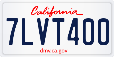 CA license plate 7LVT400