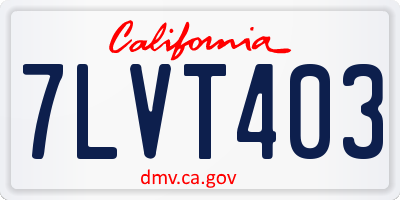 CA license plate 7LVT403