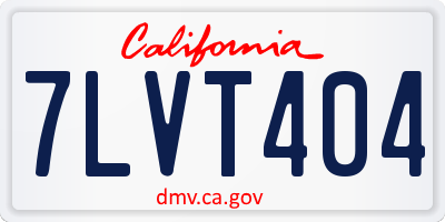 CA license plate 7LVT404