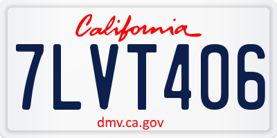 CA license plate 7LVT406