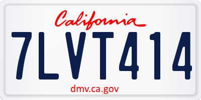 CA license plate 7LVT414