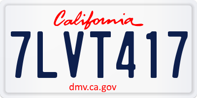 CA license plate 7LVT417