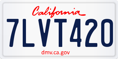 CA license plate 7LVT420