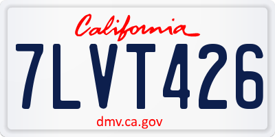 CA license plate 7LVT426